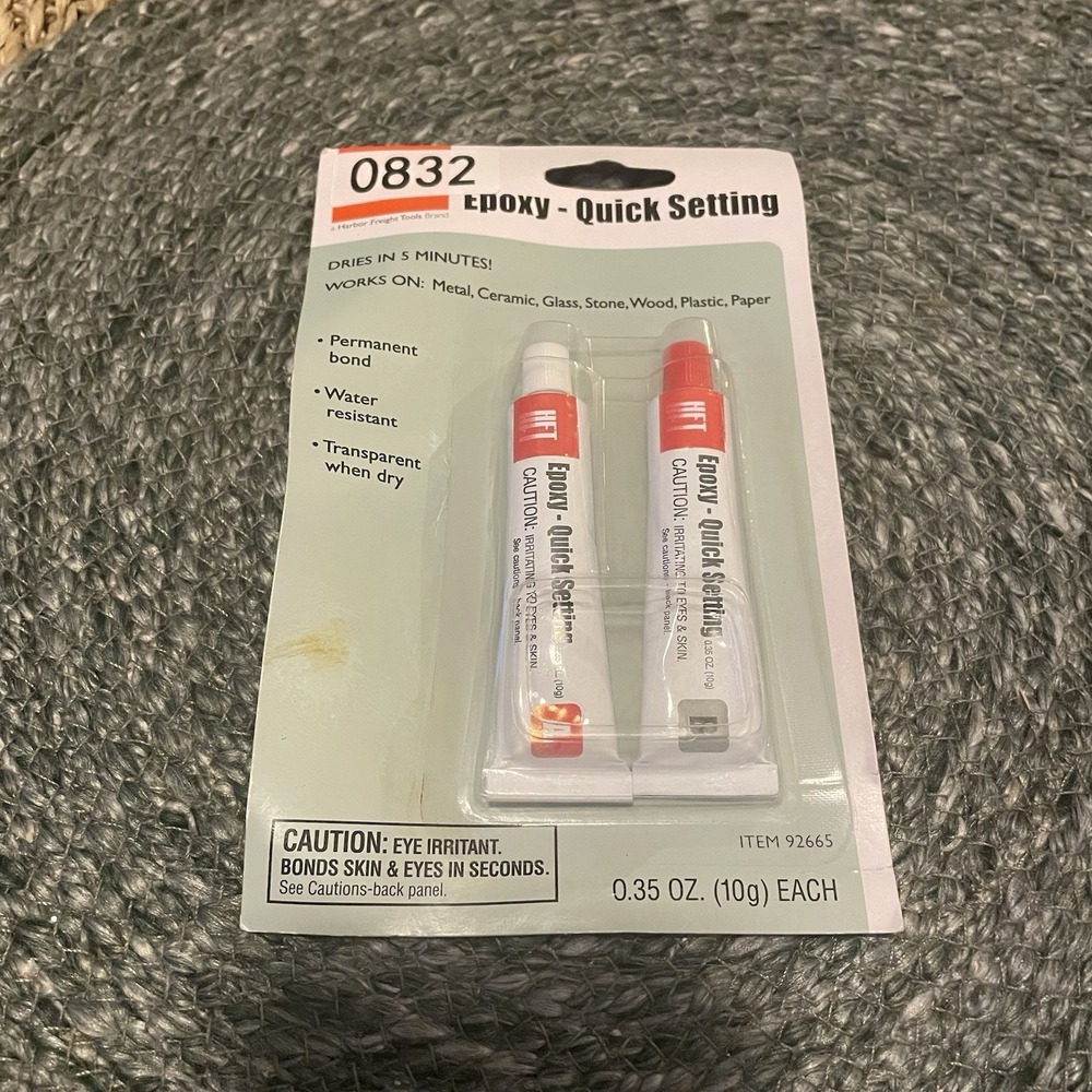 ✅HFT Super Strong Quick Setting Epoxy 0.35oz 10g Dries Clear Item 92665 #️⃣0832